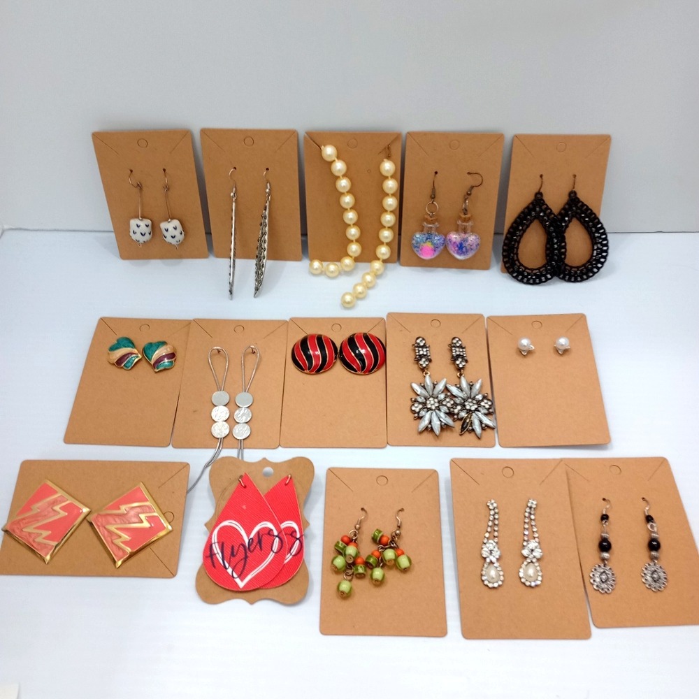 Mixed‎ Earrings Lot 15 Pairs Clip On & Pierced Statement Retro Boho drop